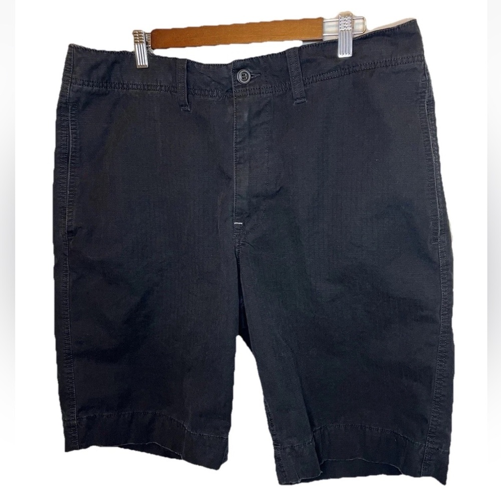 Lucky Brand Men’s Black Cotton Shorts Size 36 Chino Flat Front Pockets EUC - Picture 3 of 7